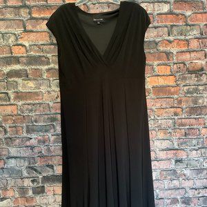 JONES NEW YORK - Black Empire Waist Midi Dress - Size 16